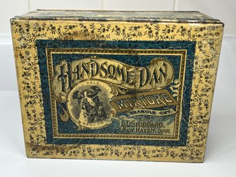 Very Rare 1915-1925 HANDSOME DAN Brand Pipe Tobacco - YALE UNIVERSITY Mascot Tobacco Tin - Amazing Condition