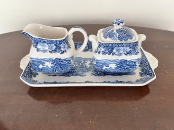 Wedgwood Cream And Sugar With Tray
