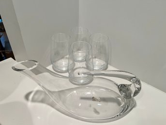 4 Wine Glasses, FORTE Pattern, With Wine Carafe, By Riedel