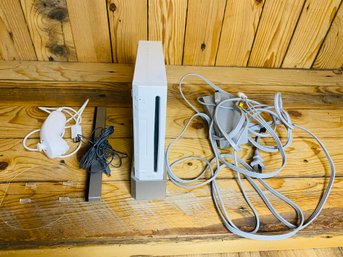 Wii Game Console, Plugs And Nunchuck