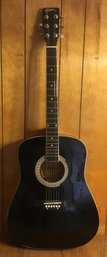 Vintage Burswood Esteban 6 String Acoustic Guitar In Gig Bag