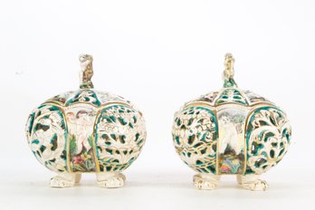 Fabulous Pair Of Italian Capodiconte Jars