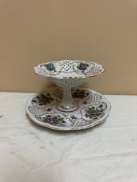 Two Tier Porcelain Dessert Stand