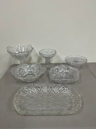 Large Group Of Cut Glass Pieces