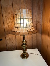 Brass Table Lamp With Mica Shade