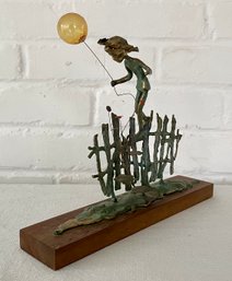 Bronze Malcom Moran Sculpture - Boy With Balloon