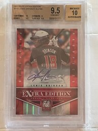 2012 Elite Extra Edition Lewis Brinson Auto Prospects Card #118  Beckett Graded 9.5 / 10    Numbered 618/789