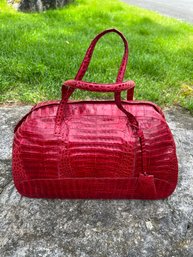 Nancy Gonzalez Red Genuine Crocodile  Handbag