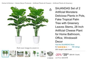 Sanandaj 2- Artificial Monstera Deliciosa Plants