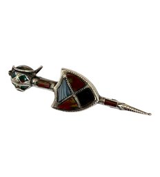 Rare Antique Victorian Scottish Sword Shield Agate Kilt Pin