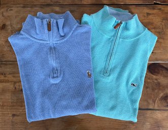 Polo Ralph Lauren And Vineyard Vines Quarter- Zip Long Sleeve Shirts