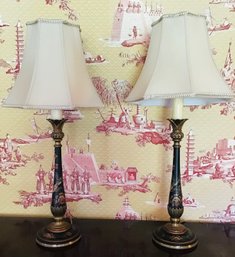 Pair Of Vintage Candlestick Lamps