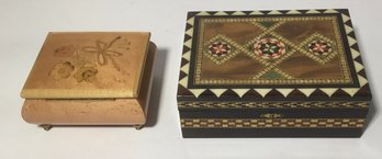 Italian Music Box & Wooden Inlay Box