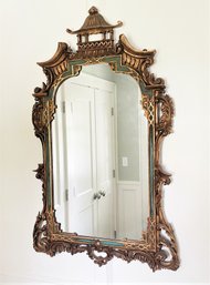 Large Ornate Asian Pagoda Mirror