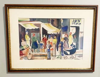 Framed Mid Century Watercolor By R. P. Hess