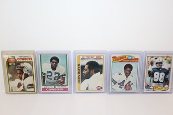 5 Vintage Dallas Cowboys Cards - Tony Dorsett - Bob Hayes - Ed 'too Tall' Jones