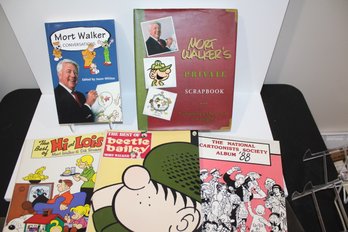 2 Signed Books By Mort Walker Creator Of Beetle Bailey - 3 Additional Books By Cartoonist