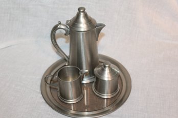 Leonard Pewter Set - Handmade From Sheffield England - Coffee Pot-creamer-tray-sugar