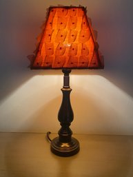 Orange Lamp With Metal Base