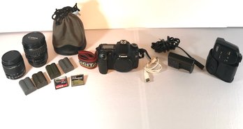 Canon 40 D DSLR With 28 - 135 MM And 18mm- 55mm. 220 EX Flash ,  Batteries, Charger CF Storage Cards