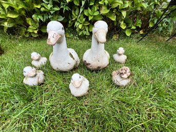 Grouping Of Cement Ducks And Babies