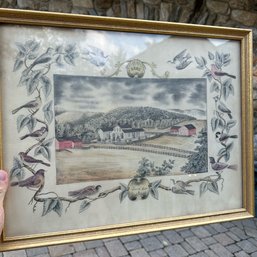 A Vintage Framed Original Artwork - Pencil And Watercolor By Porter S. Vine - American