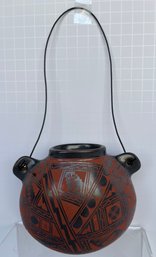 Mata Ortiz Pottery Handmade Black On Red- Artist Isidro Ortiz