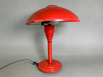 A Vintage Red Enamel Light