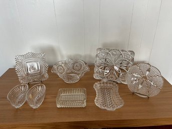 8 Vintage Glassware Candy & Serving Dishes