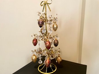 Embellished Egg Ornaments On Petite Tree