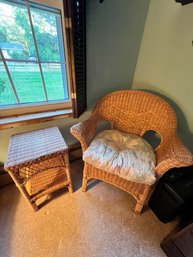 Wicker Chair And Table, Sweet Set