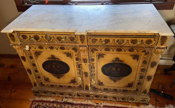 Marble Top Sideboard 55x23x39 2 Drawers And 2 Doors