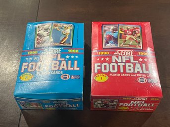 1990 Score NFL Football Wax Box Series 1 And Series 2.   Both Boxes