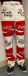 Vintage COKE Coca-Cola Trousers Pants - Its The Real Thing - Waist 34 - Inseam 30 - Rise 27 1/2 - Hand Sewn