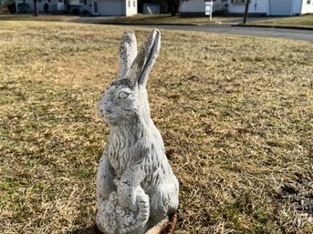 An Outdoor Cement Rabbit