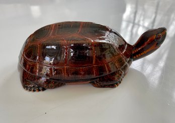 Vintage Japanese Lacquered Trinket Box In Turtle Form