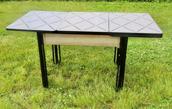 Vintage Art Deco Enamel Top Expansion Dining Table