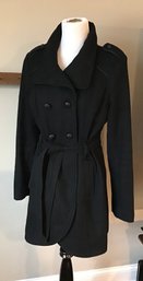 Guess - Black Wool Car Coat - Size L