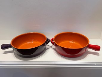 De Silva Pottery Glazed Terracotta Casseroles- Set Of 2