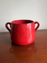 Vintage Hand Painted Red Double Handle Fire Proof Piece