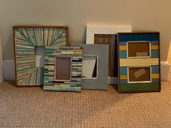 Group Of Five Painted Wood Picture Frames