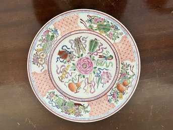 Vintage Porcelain Plate Hand Painted In Hong Kong