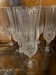 8 Crystal Champagne Glasses Stemmed