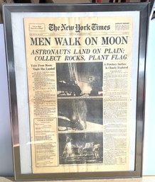 New York Times Newspaper Front Cover ' Men Walk On Moon ' 7-21-1969