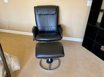 IKEA Malung Leather Recliner With Footrest