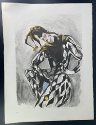 Artist Rhoda Yanow 23/300 Lithograph -  'The Harlequin Man '