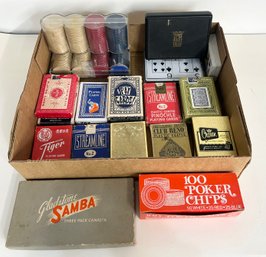 Lot Of Vintage Playing Cards And Poker Chips