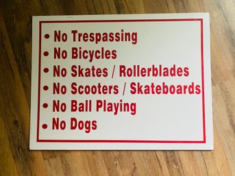 Large Metal NO Skateboarding Sign