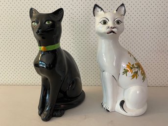 Pair Of Ceramic Cats