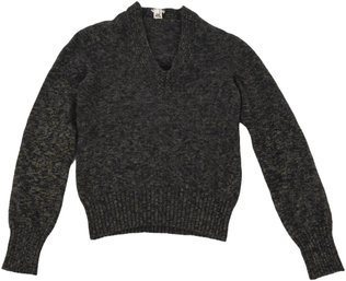 HERMES Paris Vintage Cashmere V-Neck Pull-over Sweater (Size 38)